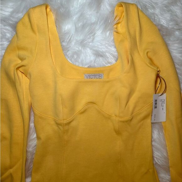 NWT Victor Glemaud Flared Cotton-Blend Mini Dress - Picture 2 of 4